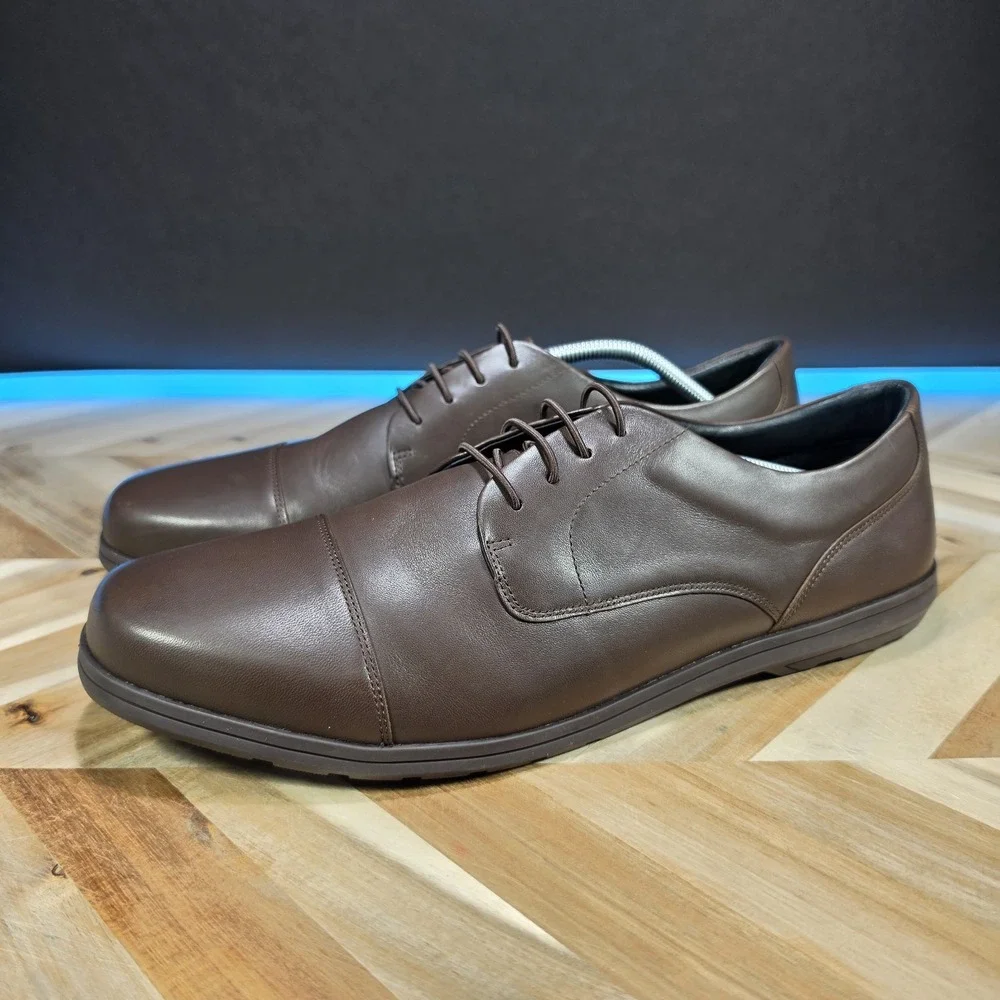 Birchbury Brenston Barefoot Dress Shoes Vintage Brown Mens 13 Minimalist Slip-On